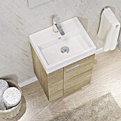 Conjunto de mueble de baño Mini (45 cm, 3 piezas, Nature, Mate)