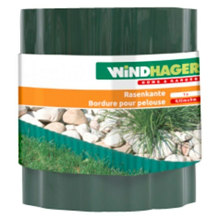 Windhager Rasenkante (Anthrazit, L x B: 9 m x 15 cm, Kunststoff)