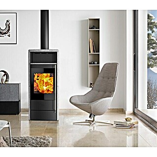 Fireplace Kaminofen Teramo RLU (6 kW, Raumheizvermögen: 108 m³, Verkleidung: Speckstein, Schwarz)