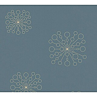 AS Creation Trendwall Vliestapete Blütengrafik (Blau, Floral, 10,05 x 0,53 m)