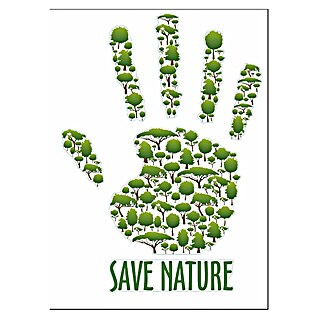 Vinilos decorativos Save Nature (1 pieza, Verde, An x Al: 48 x 68 cm)