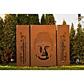 Ferrum Art Design Sichtschutzelement Buddha (222 x 180 cm, Buddha, Rostbraun)