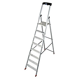 Krause Monto Stufenstehleiter Solido (Arbeitshöhe: 3,7 m, Anzahl Tritte: 8 Stufen, Tiefe Stufen: 80 mm, Aluminium)