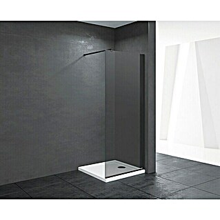Mampara de ducha fija Jaluit (An x Al: 100 x 195 cm, Espesor: 6 mm, Negro)