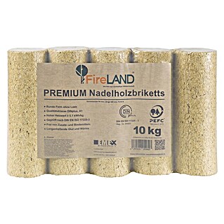 Fireland Nadelholzbriketts Premium (10 kg, Kiefer/Fichte)