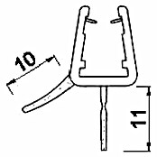 Perfil de sellado vierteaguas 6-8 (L x An x Al: 100 x 3 x 3 cm)