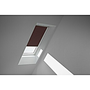Velux Dachfensterrollo DKL P31 4559SWL (Farbe: Rehbraun - 4559SWL, Farbe Schiene: Weiß, Manuell)