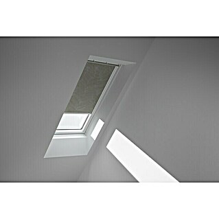 Velux Dachfensterrollo DKL F06 4575SWL (Farbe: Olivebeige gepunktet - 4575SWL, Farbe Schiene: Weiß, Manuell)