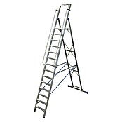Krause Stabilo Stufenstehleiter (Arbeitshöhe: 5,3 m, 14 Stufen, Aluminium)