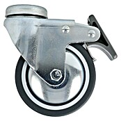 Stabilit Rueda giratoria para equipos (Diámetro ruedas: 75 mm, Capacidad de carga: 50 kg, Casquillo liso, Con agujero pasante y freno)