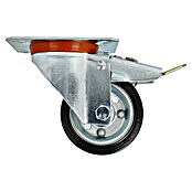 Stabilit Rueda de transporte industrial (Diámetro ruedas: 80 mm, Capacidad de carga: 50 kg, Rodamiento de rodillos, Con placa y freno)