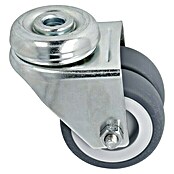 Dörner & Helmer Apparate-Doppelrolle (Durchmesser Rollen: 50 mm, Traglast: 80 kg, Gleitlager, Mit Rückenloch)