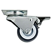 Dörner & Helmer Apparate-Doppelrolle (Durchmesser Rollen: 50 mm, Traglast: 80 kg, Gleitlager, Mit Platte und Feststeller)
