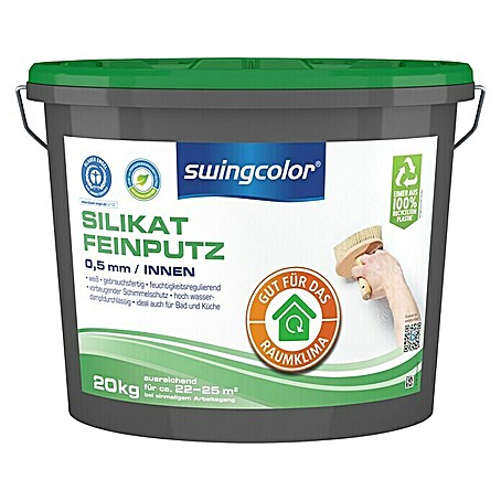 swingcolor Silikat-Feinputz (Weiß, 20 kg, Korngröße: 0,5 mm)