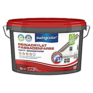 swingcolor Reinacrylat-Fassadenfarbe (Schneeweiß, 5 l, Matt)
