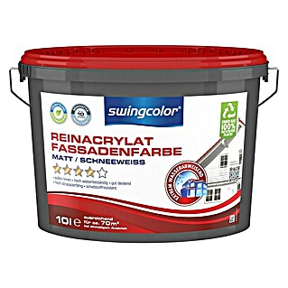 swingcolor Reinacrylat-Fassadenfarbe (Schneeweiß, 10 l, Matt)