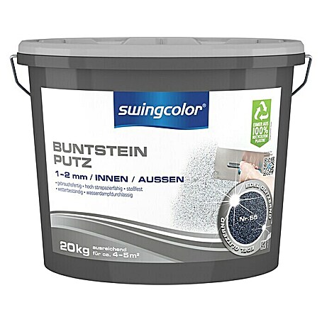 swingcolor Buntsteinputz (Farbton: Nr. 55, 20 kg, Korngröße: 1 - 2 mm)