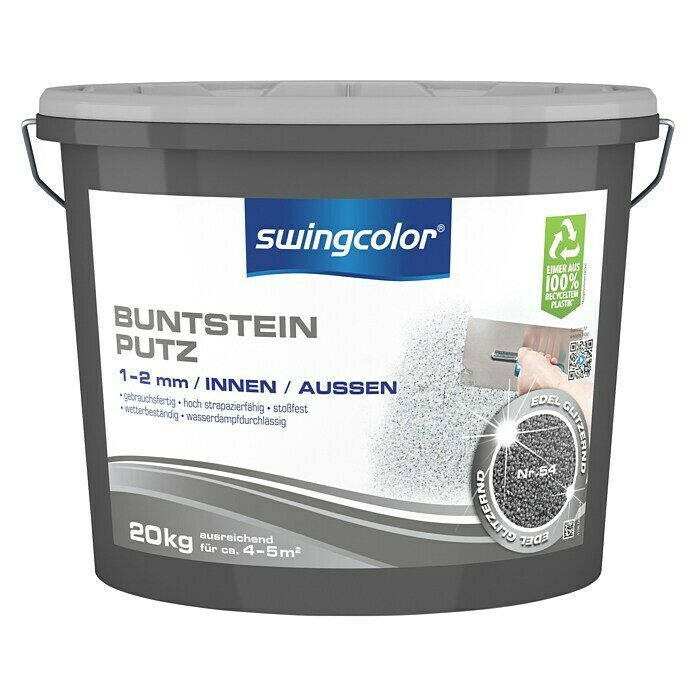 swingcolor Buntsteinputz (Farbton: Nr. 54, 20 kg, Korngröße: 1 - 2 mm)