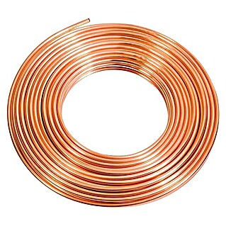 Tubo de cobre en rollo (Diámetro: 15 mm, Largo: 25 m)
