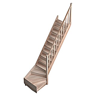 Sogem Escalera principal Tradi Eco (Ancho: 82 cm, Haya, 1/4 hélice abajo a la derecha, Número de escalones: 14 uds.)