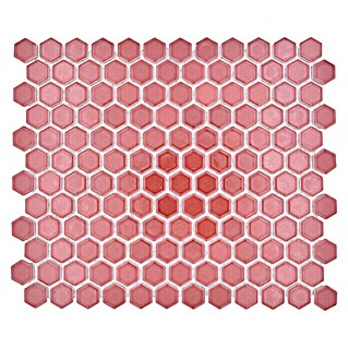 Mosaikfliese Hexagon Uni HX 240 (26 x 30 cm, Bordeaux, Glänzend)