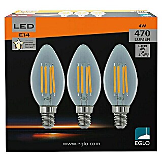 Eglo LED-Leuchtmittel-Set (E14, 4 W, C35, 470, 3 Stk.)