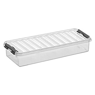 Sunware Aufbewahrungsbox Q-Line (L x B x H: 38,8 x 14,2 x 6,5 cm, Kunststoff, Transparent)