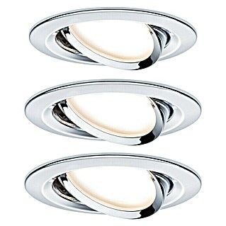 Paulmann LED-Einbauleuchten-Set Nova schwenkbar (6,5 W, Chrom, 3 Stk., Warmweiß, Durchmesser: 8,4 cm)