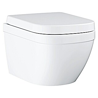 Grohe Euro Ceramic Hangend toiletset (Zonder spoelrand, Spoelvorm: Diep, Uitlaat toilet: Horizontaal, Wit)
