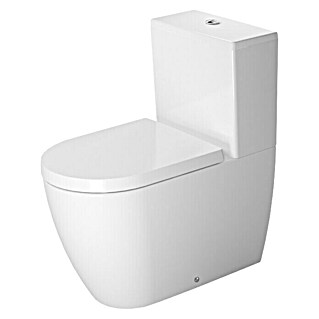 Duravit ME by Starck Stand-WC-Kombination (Mit Spülrand, Mit antibakterieller Glasur, Spülform: Tief, WC Abgang: Waagerecht, Weiß)
