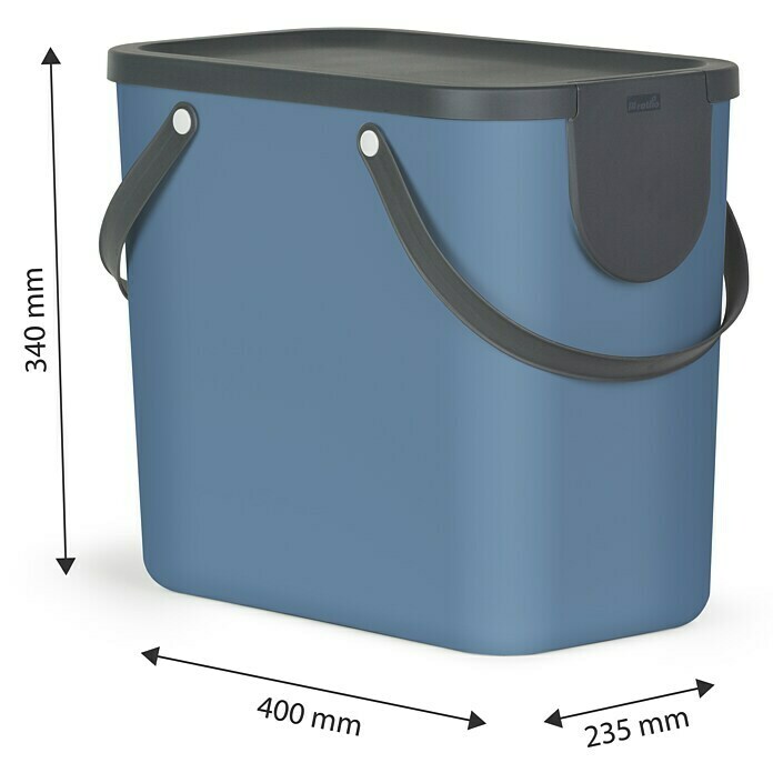 Rotho Mülltrennsystem Albula (25 l, Horizont Blau, Eckig, Kunststoff)