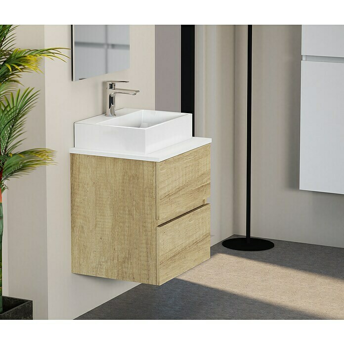 Mueble de lavabo Fons (39 x 50 x 56 cm, Nature, Mate)