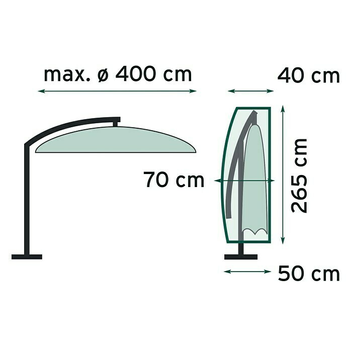 Sunfun Classic Funda protectora para parasol (Film de polietileno, Específico para: Parasol de jardín)