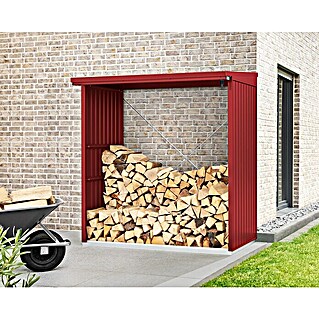 DOEWORKS Robustes Kaminholzregal mit Anfeuerholzhalter Schwarz für den Innen- und Außenbereich 90 cm hoch 