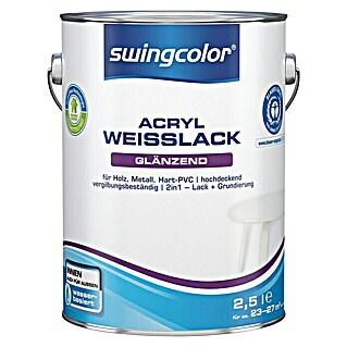 swingcolor Weißlack Acryl (Weiß, 2,5 l, Glänzend)