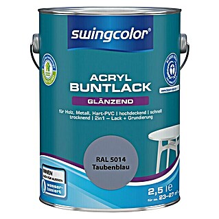 swingcolor Buntlack Acryl (Taubenblau, 2,5 l, Glänzend, Wasserbasiert)