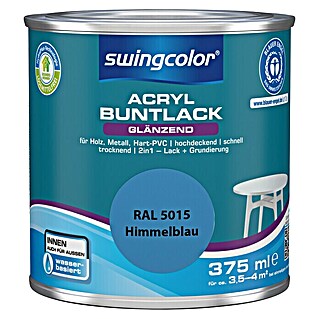swingcolor Buntlack Acryl (Himmelblau, 375 ml, Glänzend, Wasserbasiert)