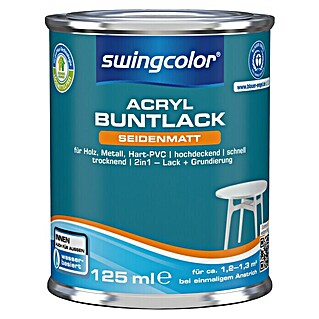 swingcolor Buntlack Acryl (Reinweiß, 125 ml, Seidenmatt)