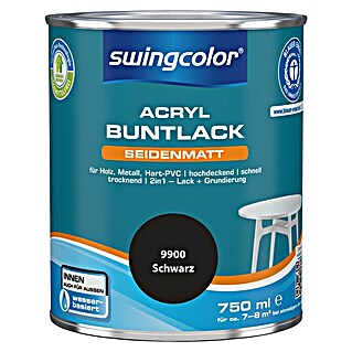 swingcolor Buntlack Acryl (Schwarz, 750 ml, Seidenmatt)