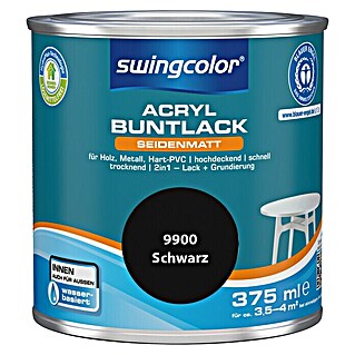 swingcolor Buntlack Acryl (Schwarz, 375 ml, Seidenmatt)