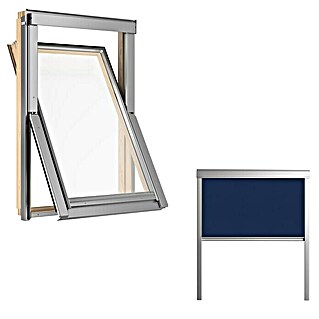 Solid Elements Dachfenster-Set Dachfenster Basic + Verdunkelungsrollo DUA (66 x 118 cm)