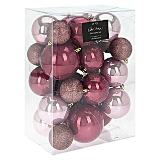 Kerstballen (Roze/paars, Kunststof)