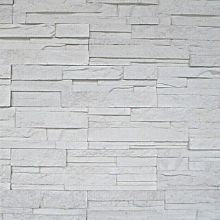 Pločice od ukrasnog kamena White Stone (39 x 11,2 cm, Bijele boje, Izgled kamena)