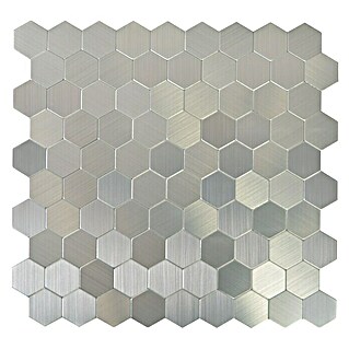 Zelfklevend mozaïek tegel Hexagon SAM 4MMHX (28 x 29 cm, Metaal, Zilver)