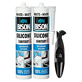 Bison Sanitarni silikon 2  x 280 ml (Bijela boja)