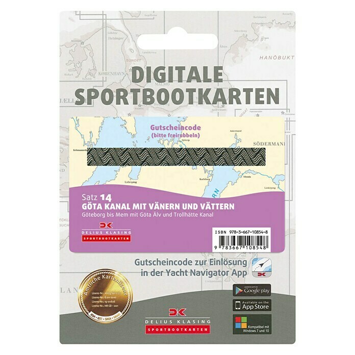 Digitale Sportbootkarte: Satz 14 - Götakanal mit Vänern und Vättern