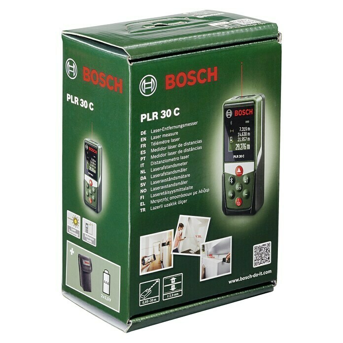 Bosch Laserentfernungsmesser PLR 30 C (Messbereich: 0,05 - 30 m)