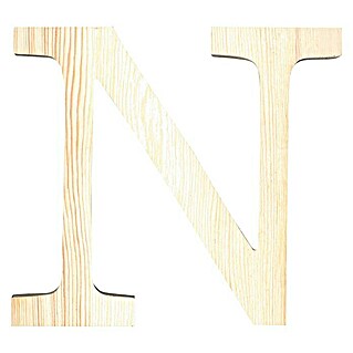 Artemio Letra de madera (Motivo: N, L x An x Al: 11,5 x 1 x 11,5 cm, Madera)