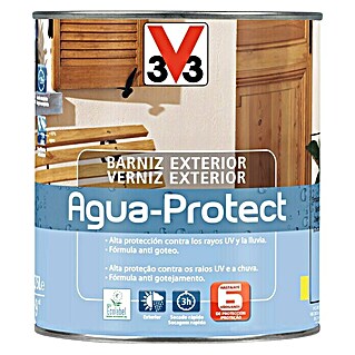 V33 Barniz para madera exterior Agua Protect (Incoloro, 750 ml, Brillante)