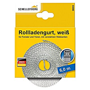 Schellenberg Rollladengurt Maxi (Weiß, Länge: 6 m, Gurtbreite: 23 mm)